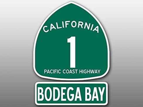 PCH 1 and Bodega Bay Sign Shaped Sticker (Highway ca rv Beach Road Historic Drive Coast California Vinyl Decal for car Window or Laptop (3 x 4 inch) in Saudi Arabia