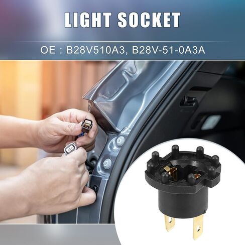 Headlight Low Beam Bulb Holder Socket B28V510A3 for Mazda 3 2004-2009 Plastic Black (Set of 2) in Saudi Arabia