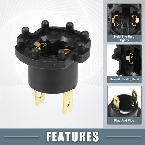 Headlight Low Beam Bulb Holder Socket B28V510A3 for Mazda 3 2004-2009 Plastic Black (Set of 2) in Saudi Arabia