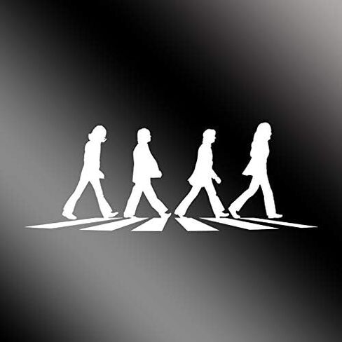 Beatles Abbey Road Decal Crosswalk Sticker Merchandise Memorabilia Album Record Iconic Band Pepper Black Vinyl | Premium Quality | 7-Inches | D031-W in Saudi Arabia