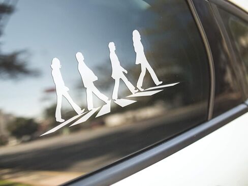 Beatles Abbey Road Decal Crosswalk Sticker Merchandise Memorabilia Album Record Iconic Band Pepper Black Vinyl | Premium Quality | 7-Inches | D031-W in Saudi Arabia
