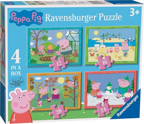 Ravensburger Peppa Pig Four Seasons 4 in Box (12, 16, 20, 24 Pieces) Jigsaw Puzzles for Kids Age 3 Years Up in Saudi Arabia