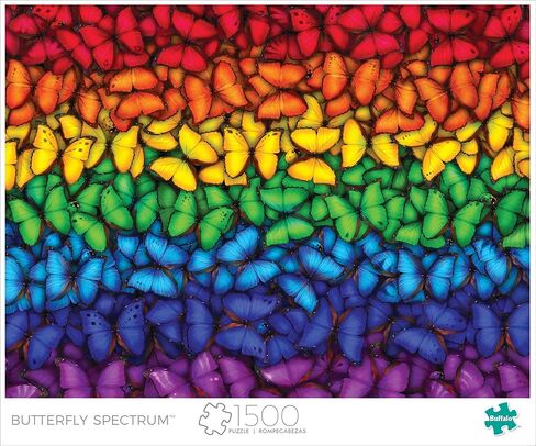 Buffalo Games - Butterfly Spectrum - 1500 Piece Jigsaw Puzzle for Adults Challenging Puzzle Perfect for Game Nights - 1500 Piece Finished Size is 31.50 x 23.50 in Saudi Arabia