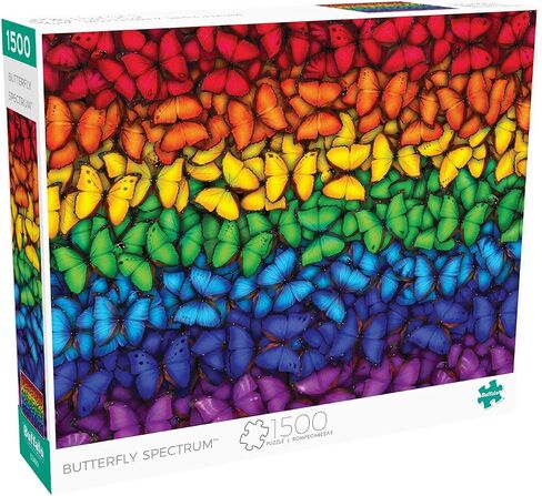 Buffalo Games - Butterfly Spectrum - 1500 Piece Jigsaw Puzzle for Adults Challenging Puzzle Perfect for Game Nights - 1500 Piece Finished Size is 31.50 x 23.50 in Saudi Arabia