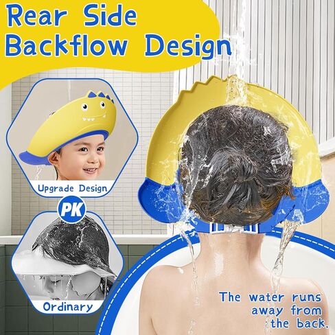 Baby Shower Cap Shield for Kids Bath Visor for Toddlers Shampoo Bath Bathing Hat Silicone Adjustable Visor Hat for Eye and Ear Protection for 0-9 Years Cute Shower Cap Makes the Baby Bath More Fun in Saudi Arabia