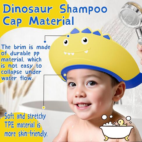 Baby Shower Cap Shield for Kids Bath Visor for Toddlers Shampoo Bath Bathing Hat Silicone Adjustable Visor Hat for Eye and Ear Protection for 0-9 Years Cute Shower Cap Makes the Baby Bath More Fun in Saudi Arabia