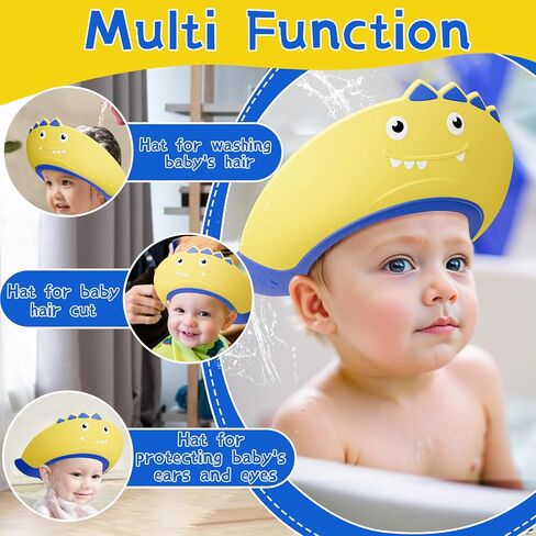 Baby Shower Cap Shield for Kids Bath Visor for Toddlers Shampoo Bath Bathing Hat Silicone Adjustable Visor Hat for Eye and Ear Protection for 0-9 Years Cute Shower Cap Makes the Baby Bath More Fun in Saudi Arabia