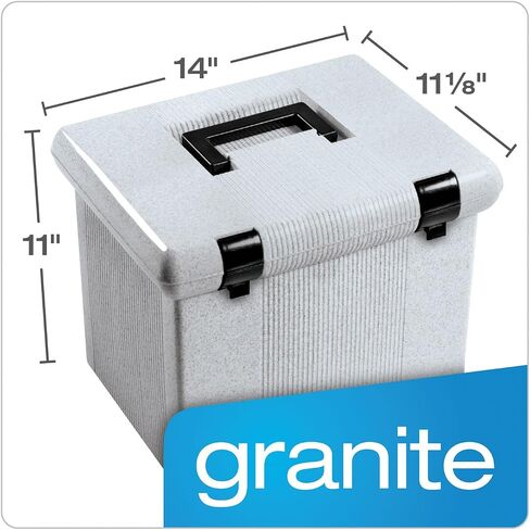 Pendaflex Portable File Box, Black, 11"H x 14" W x 11-1/8" D (41742) in Saudi Arabia