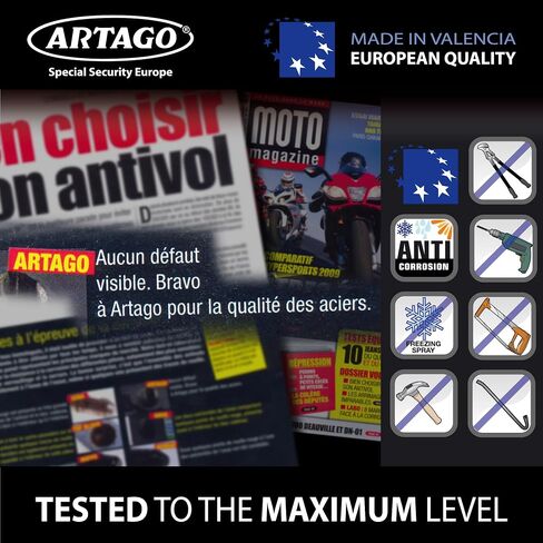 Artago 60 مرساة أرضية أمان مع حلقة مائلة قطر 20 مم، فولاذ 100%، 4 نقاط تثبيت، حماية ضد الإزالة، مرساة أرضية أمان عالمية للدراجات النارية والدراجات الهوائية والداخلية والخارجية in Saudi Arabia