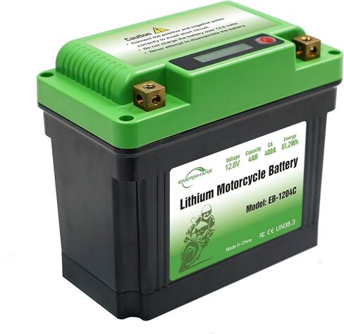 بطارية ليثيوم للدراجات النارية، 400A 110cca خفيفة الوزن 12.8 فولت 4AH بطارية Powersport مع شاشة، للدراجات النارية، ATV، UTV، PWC، سكوتر، جت سكي، رباعي، 4 عجلات، جزازة العشب، جرار، سكوتر in Kuwait