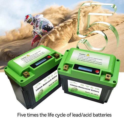 بطارية ليثيوم للدراجات النارية، 400A 110cca خفيفة الوزن 12.8 فولت 4AH بطارية Powersport مع شاشة، للدراجات النارية، ATV، UTV، PWC، سكوتر، جت سكي، رباعي، 4 عجلات، جزازة العشب، جرار، سكوتر in Kuwait
