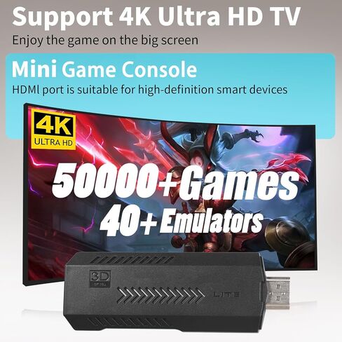 وحدة تحكم ألعاب لاسلكية قديمة، وحدة تحكم ألعاب 128G HD كلاسيكية وثلاثية الأبعاد مدمجة في أكثر من 40 محاكيًا مع أكثر من 50000 لعبة ووحدات تحكم لاسلكية مزدوجة 2.4G، وألعاب فيديو HDMI 4K للتلفزيون، هدية للبالغين والأطفال in Kuwait