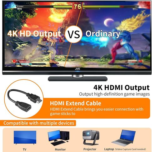 وحدة تحكم ألعاب لاسلكية قديمة، وحدة تحكم ألعاب 128G HD كلاسيكية وثلاثية الأبعاد مدمجة في أكثر من 40 محاكيًا مع أكثر من 50000 لعبة ووحدات تحكم لاسلكية مزدوجة 2.4G، وألعاب فيديو HDMI 4K للتلفزيون، هدية للبالغين والأطفال in Kuwait