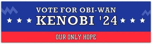Vote Kenobi 2024 - Bumper Sticker [01400] in Saudi Arabia