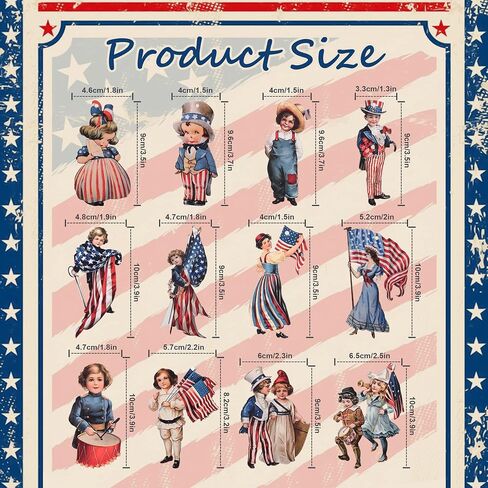 36 Pcs Patriotic Tree Hanging Ornaments Vintage Independence Day Wooden Cutout Christmas in July Hanging Slices Pendants with Rope for Memorial Day Home Party Decor in Saudi Arabia