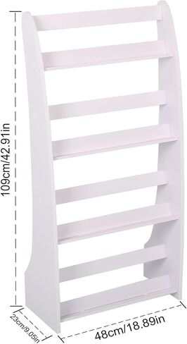رف مجلة MYOYAY حامل أرضي مكون من 4 طبقات على الأرض رف مجلة الأدب رف معلومات رف عرض كتالوج مناسب للمكاتب المناسبة والمراكز التجارية والمدرسة وحامل الصحف (أبيض) in Kuwait