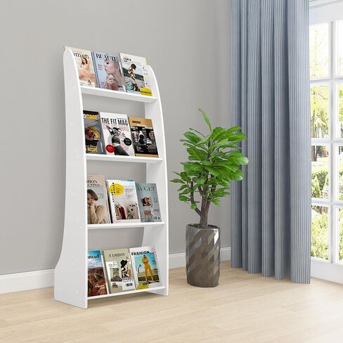 رف مجلة MYOYAY حامل أرضي مكون من 4 طبقات على الأرض رف مجلة الأدب رف معلومات رف عرض كتالوج مناسب للمكاتب المناسبة والمراكز التجارية والمدرسة وحامل الصحف (أبيض) in Kuwait