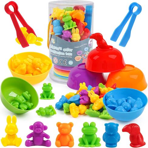 Counting Dinosaurs Toys Matching Game with Sorting Bowls Preschool Learning Activities Montessori Sensory Toys for Math Color Sorting, Party Favors Birthday Valentine's Gifts for Kids Toddlers in Saudi Arabia