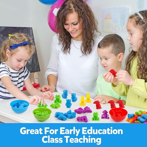 Counting Dinosaurs Toys Matching Game with Sorting Bowls Preschool Learning Activities Montessori Sensory Toys for Math Color Sorting, Party Favors Birthday Valentine's Gifts for Kids Toddlers in Saudi Arabia