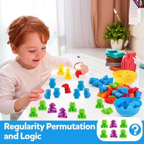 Counting Dinosaurs Toys Matching Game with Sorting Bowls Preschool Learning Activities Montessori Sensory Toys for Math Color Sorting, Party Favors Birthday Valentine's Gifts for Kids Toddlers in Saudi Arabia