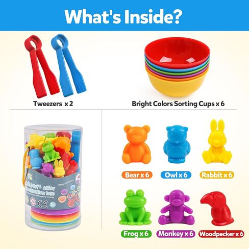 Counting Dinosaurs Toys Matching Game with Sorting Bowls Preschool Learning Activities Montessori Sensory Toys for Math Color Sorting, Party Favors Birthday Valentine's Gifts for Kids Toddlers in Saudi Arabia