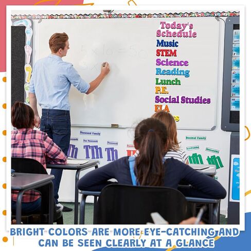 16 Pcs Classroom Schedule Magnets Reusable Today's Schedules Magnetic Course Labels with Dry Erase Blank Magnetic Labels for Bulletin Board Whiteboard Homeschooling (Course Schedules) in Saudi Arabia