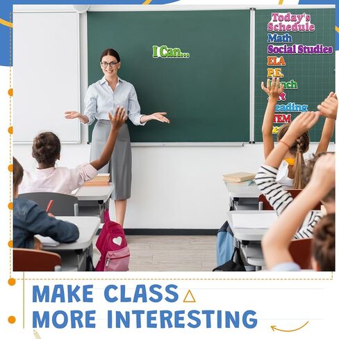 16 Pcs Classroom Schedule Magnets Reusable Today's Schedules Magnetic Course Labels with Dry Erase Blank Magnetic Labels for Bulletin Board Whiteboard Homeschooling (Course Schedules) in Saudi Arabia