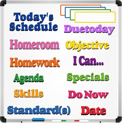 16 Pcs Classroom Schedule Magnets Reusable Today's Schedules Magnetic Course Labels with Dry Erase Blank Magnetic Labels for Bulletin Board Whiteboard Homeschooling (Course Schedules) in Saudi Arabia