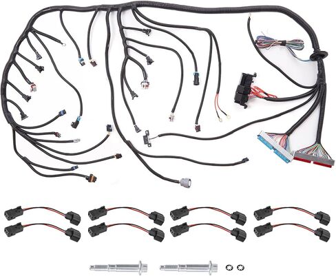 4L60E Wiring Harness LS Engine Swap مستقل متوافق مع 1997-2006 GM DBC LS1 4.8 L 5.3 L 6.0 L Vortec Transmission Drive بواسطة كابل خنق الجسم 4L60E بواسطة EV1 EV6 موصل حاقن الوقود in Saudi Arabia