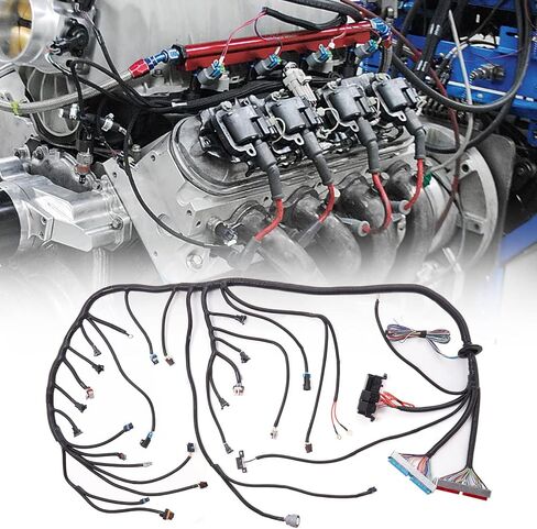 4L60E Wiring Harness LS Engine Swap مستقل متوافق مع 1997-2006 GM DBC LS1 4.8 L 5.3 L 6.0 L Vortec Transmission Drive بواسطة كابل خنق الجسم 4L60E بواسطة EV1 EV6 موصل حاقن الوقود in Saudi Arabia
