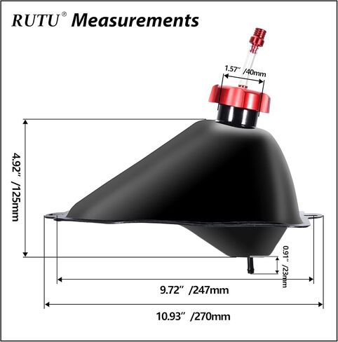 RUTU Upgraded Gas Fuel Tank 2.4L for 50cc 70cc 90cc 110cc 125cc Sunl Coolster Roketa Taotao ATA JCL Baja Motorsports BMS Vitacci Rider RPS Sej ICEbear Eagle Peace kazuma ATV Quad Chinese 4 Wheeler in Saudi Arabia