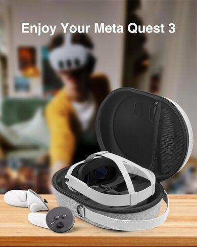 حقيبة حمل صلبة فاخرة لجهاز Meta Oculus Quest 3 وجهاز التحكم في التخييم، حافظة صلبة Oculus Quest 3، حقيبة مقاومة للماء والصدمات، جيب شبكي لملحقات الواقع الافتراضي in Kuwait
