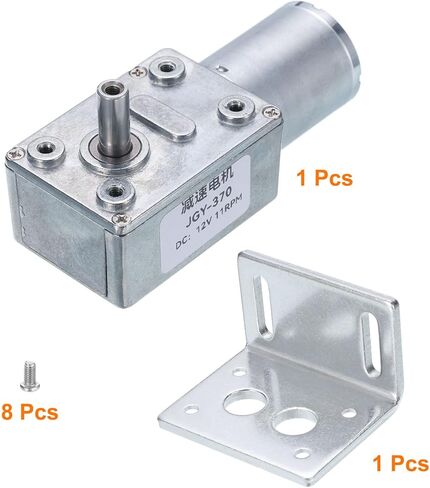 MECCANIXITY DC 12V High Torque Turbine Worm Geared Motor with 6mm Shaft 250RPM Geared Motor Gear Box Reduction Motor for Boat, Car, Fan, Home Appliance in Kuwait