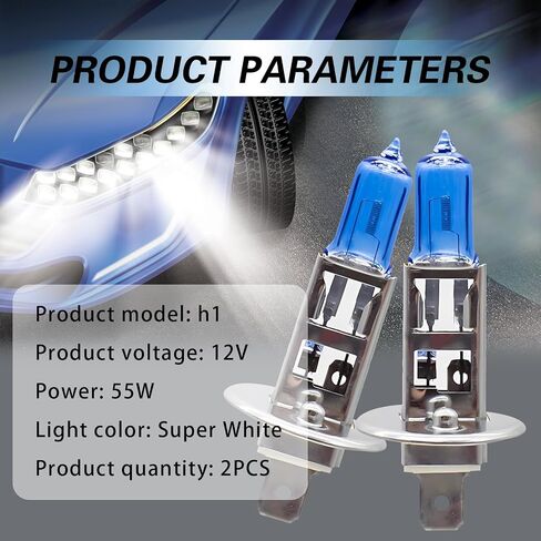 Pack-2 Car Halogen Bulb, 12V 55W Super Bright Waterproof Vehicle High Low Beam Light Bulbs Replacement, Universal Automotive Lighting Accessories for Truck SUV Car (White Light #9006) in Saudi Arabia