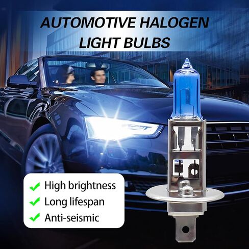 Pack-2 Car Halogen Bulb, 12V 55W Super Bright Waterproof Vehicle High Low Beam Light Bulbs Replacement, Universal Automotive Lighting Accessories for Truck SUV Car (White Light #9006) in Saudi Arabia