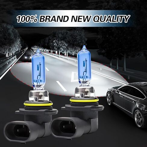 حزمة-2 لمبة هالوجين للسيارة، 12 فولت 55 وات فائقة السطوع مقاومة للماء، استبدال لمبات الإضاءة ذات الشعاع العالي والمنخفض، ملحقات إضاءة السيارات العالمية لشاحنة سيارات الدفع الرباعي (الضوء الأبيض #9006) in Kuwait