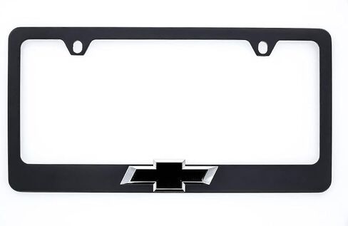 Chevy Chevrolet Metal Black License Plate Frame Tag Holder with 3D Bowtie Emblem in Saudi Arabia