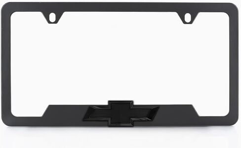 Chevy Chevrolet Metal Black License Plate Frame Tag Holder with 3D Bowtie Emblem in Saudi Arabia