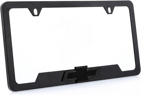 Chevy Chevrolet Metal Black License Plate Frame Tag Holder with 3D Bowtie Emblem in Saudi Arabia