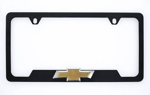 Chevy Chevrolet Metal Black License Plate Frame Tag Holder with 3D Bowtie Emblem in Saudi Arabia