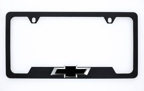 Chevy Chevrolet Metal Black License Plate Frame Tag Holder with 3D Bowtie Emblem in Saudi Arabia
