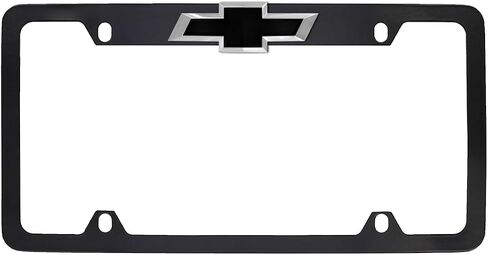 Chevy Chevrolet Metal Black License Plate Frame Tag Holder with 3D Bowtie Emblem in Saudi Arabia