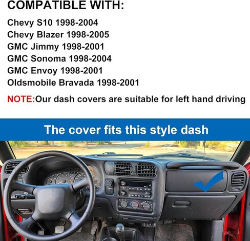 Dashboard Cover Dash Cover Mat Pad Custom Fit for 1994-1997 Chevrolet Chevy S10 Blazer/GMC Jimmy Sonoma/96-97 Olds Oldsmobile Bravada(94-97 Beige) in Saudi Arabia