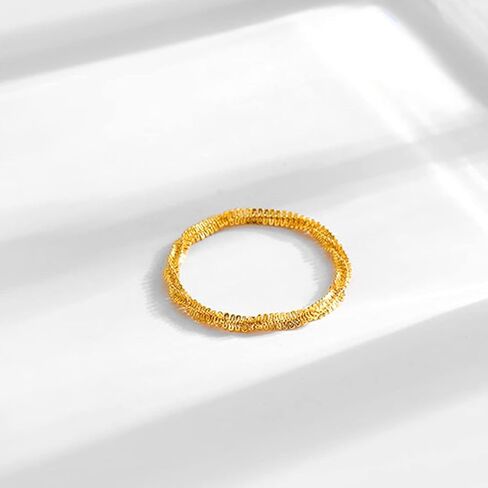 Margarita Chain Link Rings Flexible Titanium Braided Rope Rings Stainless Steel Bead Stacking Rings Set for Women Teen Girls Sparkling Finger Rings Stress Anxiety Rings 2 Pack in Saudi Arabia