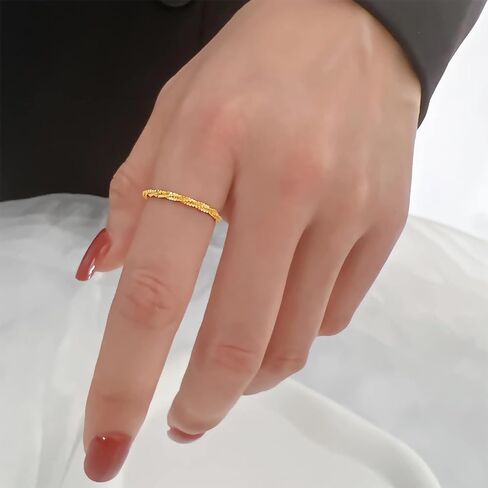 Margarita Chain Link Rings Flexible Titanium Braided Rope Rings Stainless Steel Bead Stacking Rings Set for Women Teen Girls Sparkling Finger Rings Stress Anxiety Rings 2 Pack in Saudi Arabia