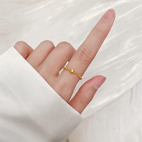 Margarita Chain Link Rings Flexible Titanium Braided Rope Rings Stainless Steel Bead Stacking Rings Set for Women Teen Girls Sparkling Finger Rings Stress Anxiety Rings 2 Pack in Saudi Arabia