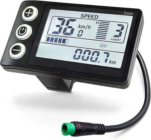 Electric Bicycle LCD S866 Display Meter, 24V 36V 48V 60V E-Bike Display Meter Control Panel with SM/Waterproof Plug in Saudi Arabia