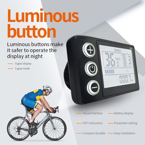 Electric Bicycle LCD S866 Display Meter, 24V 36V 48V 60V E-Bike Display Meter Control Panel with SM/Waterproof Plug in Saudi Arabia