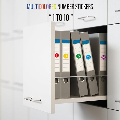 easykart labels 4800 PCS Consecutive Number Stickers 300 Sheets 1-10 Round ColLabels 0.5 Inch Round Self Adhesive Vinyl Number Decals for School, Office, Classroom, Inventory, Storage, Bins, Multi Col in Saudi Arabia