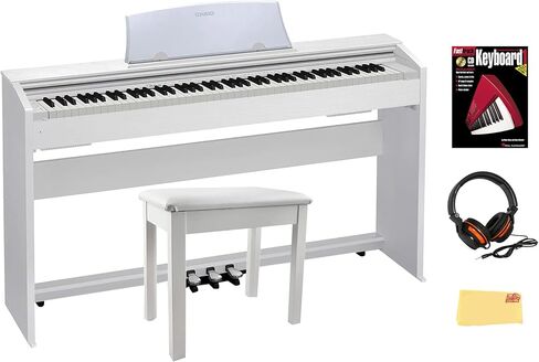 Casio Privia PX-770 Digital Piano - Black Bundle with Furniture Bench, Headphone, Instructional Book, Austin Bazaar Instructional DVD, Online Piano Lessons, and Polishing Cloth in Saudi Arabia